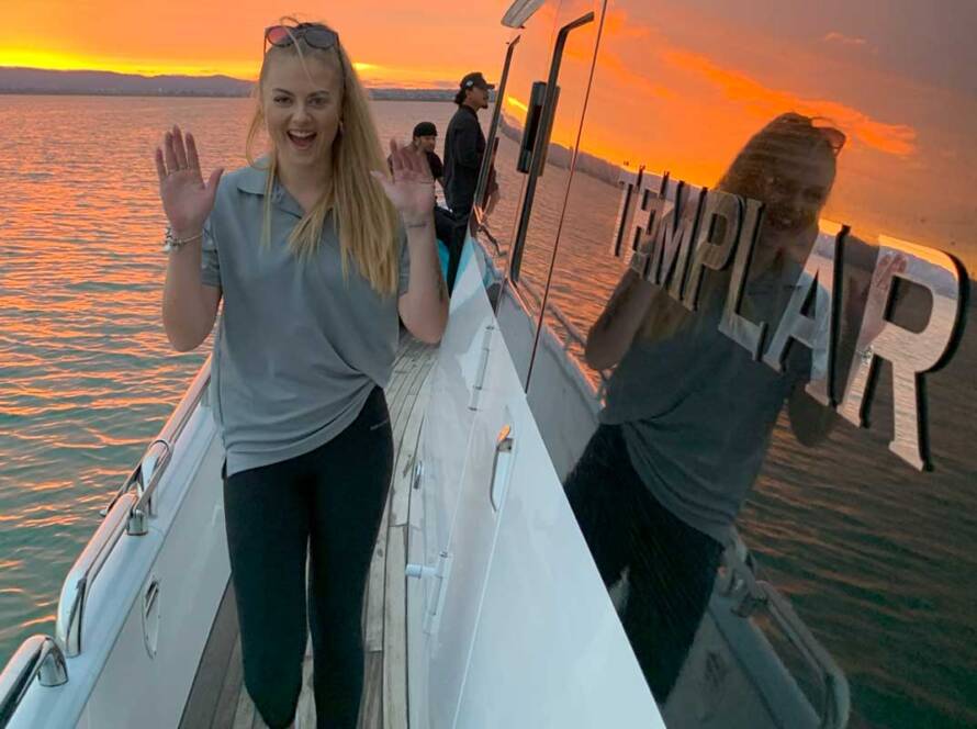 Templar Charter Yacht Guest Having Fun