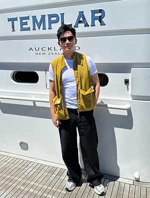 Li Chen onboard Templar Luxury Charter Yacht